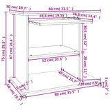 ZNTS Computer Desk White 80x50x75 cm Engineered Wood 802894