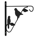 Hanging Basket Brackets with Planters 4 pcs Black Steel 3188013