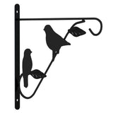 Hanging Basket Brackets with Planters 4 pcs Black Steel 3188013