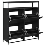 Shoe Cabinet with 4 Flip-Drawers Black 100x34x112 cm 3214413