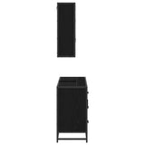 Bathroom Furniture Set 2 pcs Black Oak Engineered Wood 3402428
