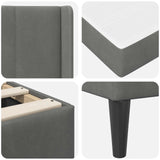 Bed Frame with Mattress Dark Grey 90 x 190 cm Velvet 3415245