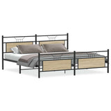 Metal Bed Frame without Mattress Sonoma Oak 193x201 cm 3325100