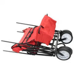 ZNTS Folding Hand Trolley with Canopy Steel Red 147589