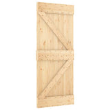 Sliding Door with Hardware Set 85x210 cm Solid Wood Pine 3332623