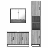 ZNTS 3 Piece Bathroom Furniture Set Grey Sonoma Engineered Wood 3301103