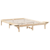 Bed Frame Natural 140 x 200 cm Solid Pine Wood 873187