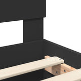 Bed Frame with Headboard Black 90 x 190 cm Engineered Wood 3408614
