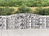 Arched Gabion Baskets 7 pcs 400x50x100/120 cm Galvanised Iron 3147001