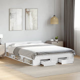 Bed Frame with Drawers without Mattress White 135x190 cm Double 3280769