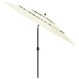 3-Tier Garden Parasol with Aluminium Pole Sand 3 m 313868