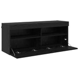 TV Wall Cabinet Black Oak 100 x 30 x 40 cm Engineered Wood 882985