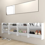 Wall Shoe Cabinets 4 pcs White 60x18x60 cm Engineered Wood 806716