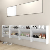 Wall Shoe Cabinets 4 pcs White 60x18x60 cm Engineered Wood 806716