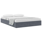 Storage Bed with Storage Dark Grey 135 x 190 cm Velvet 3370126