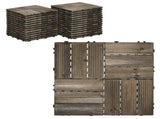 27 Pcs Wooden Interlocking Decking Tiles, Outdoor Flooring Tiles for Patio, Balcony, Terrace, Hot T3398P320008
