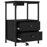 Bedside Cabinet 2 pcs Black Oak 40 x 31 x 60 cm Engineered Wood 859441