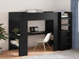 Loft Bed Frame with Desk Black Oak 90 x 190 cm Engineered Wood 3410436