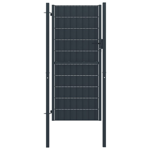 ZNTS Fence Gate PVC and Steel 100x164 cm Anthracite 145235