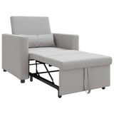 Pull out Sofa Bed Single Cloud grey 90 x 165 x 87 cm Fabric 42002694