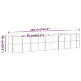 Garden Raised Bed Galvanised Steel 368x80x68 cm Anthracite 318966
