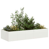 Planter White 200x80x40 cm Steel 860753