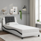 Bed Frame without Mattress "Zadar" White and Black 90x200 cm Faux Leather 3208162
