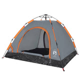 Camping Tent 3-Person Grey and Orange Quick Release 4004167