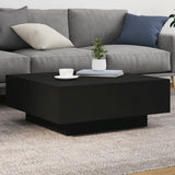 ZNTS Coffee Table with LED Lights Black 80x80x31 cm 836589