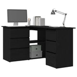 Desk with Drawer Black Oak 145 x 100 x 76 cm Engineered Wood 862006