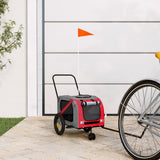Pet Bike Trailer Red and Black Oxford Fabric and Iron 93887