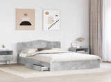 Storage Bed Concrete Grey 150 x 200 cm Engineered Wood 3413085
