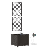 Garden Planter Brown 40 x 40 x 142 cm Plastic 42002826