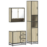 3 Piece Bathroom Furniture Set Sonoma Oak Engineered Wood 3301106