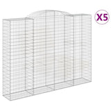 Arched Gabion Baskets 5 pcs 300x50x220/240 cm Galvanised Iron 3146812