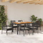 Garden Dining Set 7 pcs Black Poly rattan 3334904