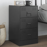 ZNTS Bedside Cabinet Black 34.5x39x62 cm Steel 841775