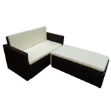 2 Piece Garden Lounge Set with Cushions Poly Rattan Brown 42833