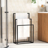 Towel Rack Black Iron Medium Towel Rack Rectangular Modern 343090