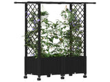 Raised Bed with Trellis and Roof Black 124.5 x 40 x 142 cm PP 3423030