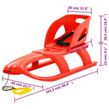 93722 Sledge with Seat Red 102,5x40x23 cm Polypropylene