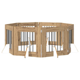 Dog Gate with Stands 8 pcs Artisan Oak 60 x 60 cm 892168