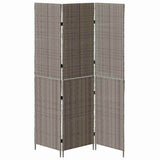 Room Divider Folding Manual Grey 146 x 180 cm Poly Rattan 42003670