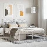 Metal Bed Frame without Mattress with Headboard White 140x200cm 353489