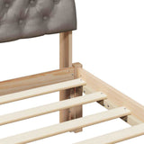 Bed frame Brown and taupe 140 x 190 cm Solid pine wood 878617