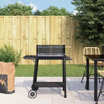 Charcoal BBQ Grill with Wheels Black Steel 315386
