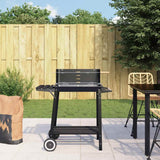 Charcoal BBQ Grill with Wheels Black Steel 315386