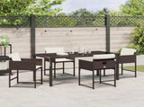 Garden Dining Set 5 pcs Brown Poly Rattan 3380727