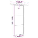 Sliding Door with Hardware Set Black 76x205 cm ESG Glass 3375901