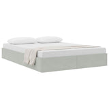 Storage Bed with Mattress Light Grey 140 x 190 cm Velvet 3370094